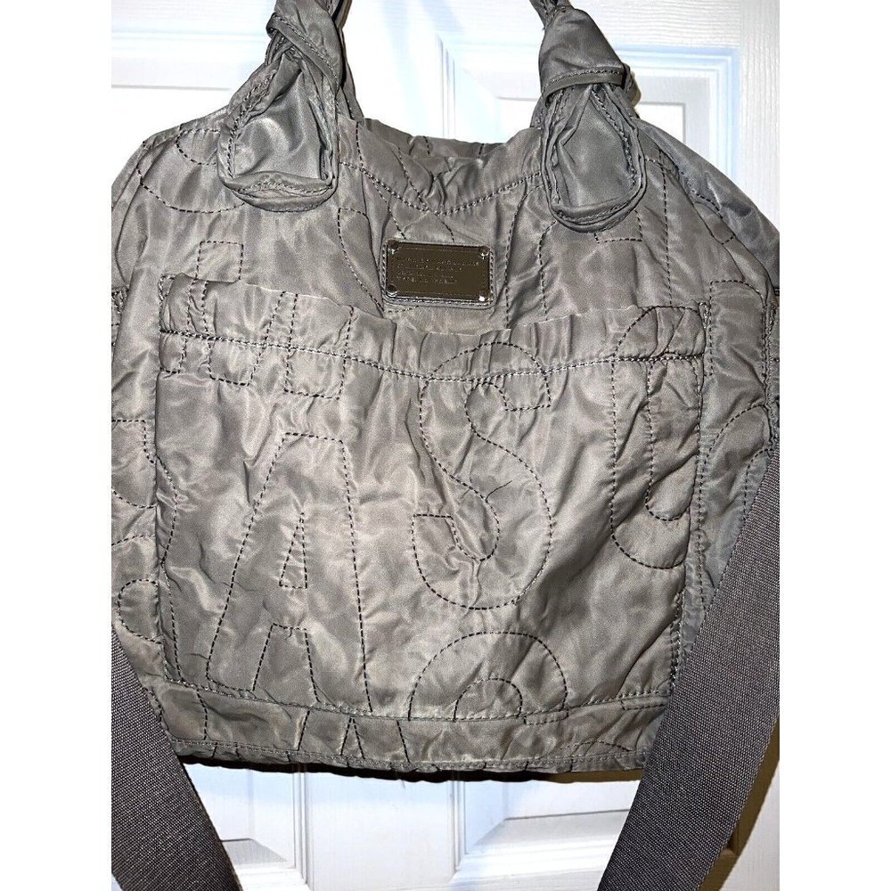 MARC BY MARC JACOBS Workwear Tote Quilted Gray Nylon Pretty Eliza Diaper Bag